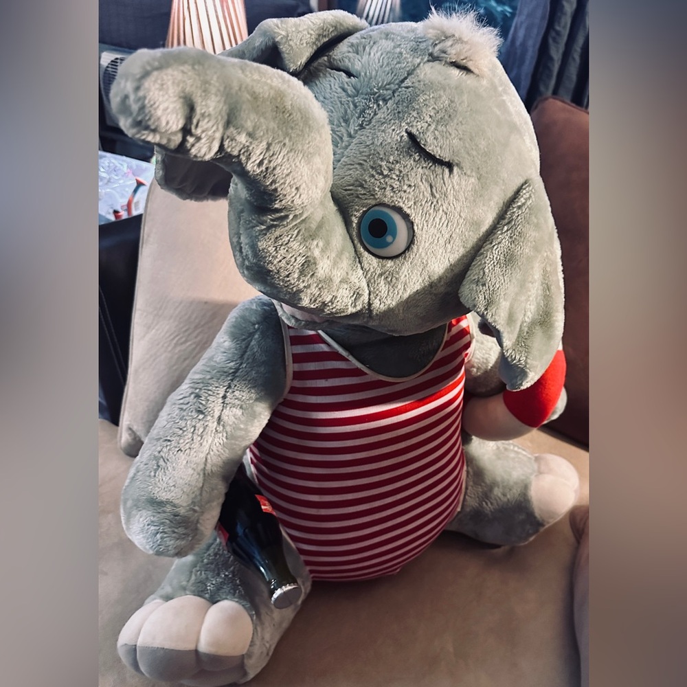 Vintage Coca Cola Plush Collectible Elephant